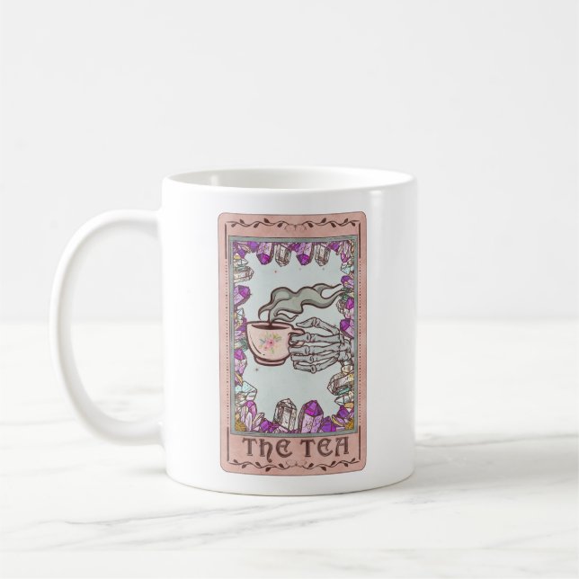 Caneca De Café Tarot Card A Tea Crystal Funny Skeleton Mug (Esquerda)