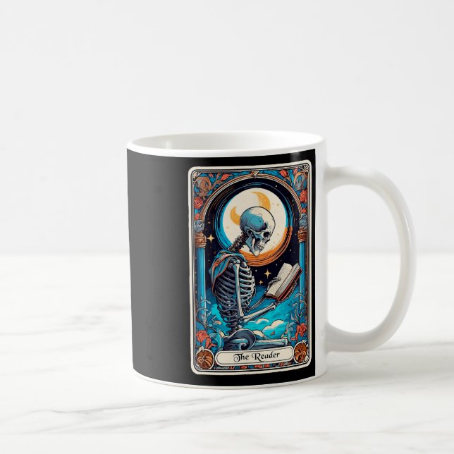 Caneca De Café Tarot Card Spooker Professor O Skeleton do Leitor  (Direita)
