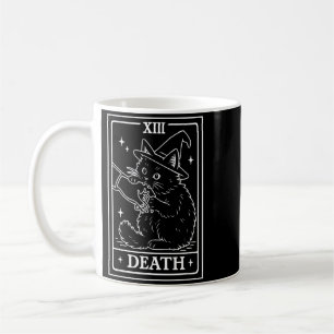 Caneca De Café Tarot do Gato Preto Morte Halloween Amante de Gato