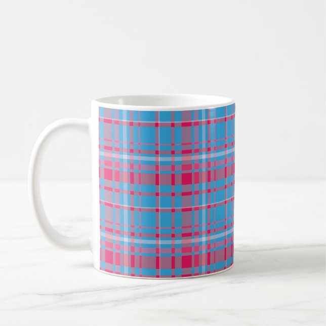 Caneca De Café Tartan azul e vermelho (Esquerda)