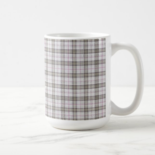 Caneca De Café Tartan de moda cinza (Direita)