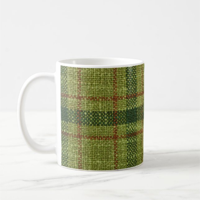 Caneca De Café Tartan de Natal vermelho e verde. (Esquerda)