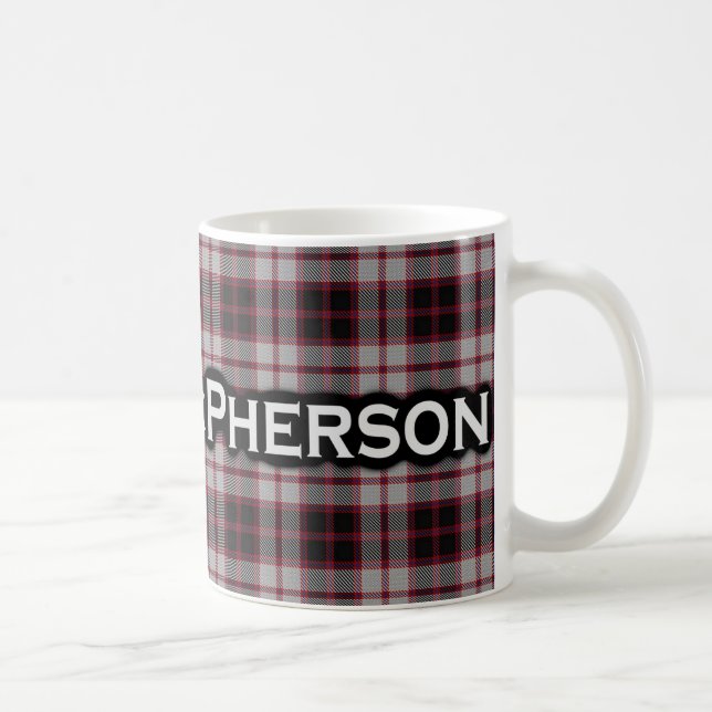 Caneca De Café Tartan do Clã Escocês MacPherson (Direita)