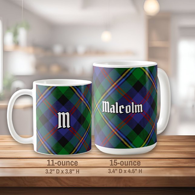 Caneca De Café Tartan do Clã Malcolm (Criador carregado)