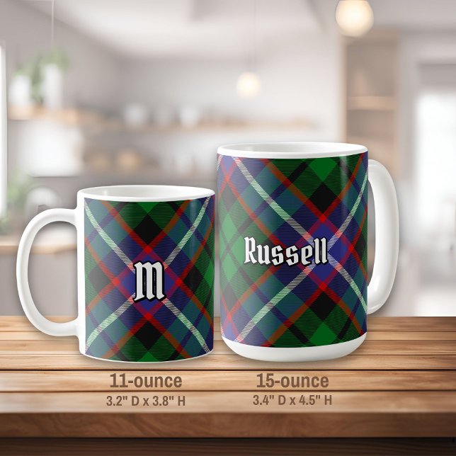 Caneca De Café Tartan do Clã Russell (Criador carregado)