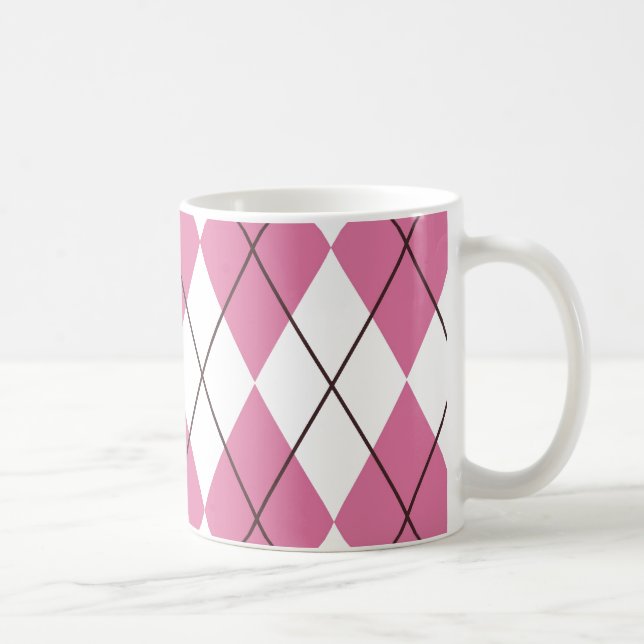 Caneca De Café Tartan-Pattern Pinky dos anos 70 (Direita)