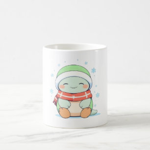 Caneca De Café Tartaruga Aconchegante de Inverno com Cachecol Des