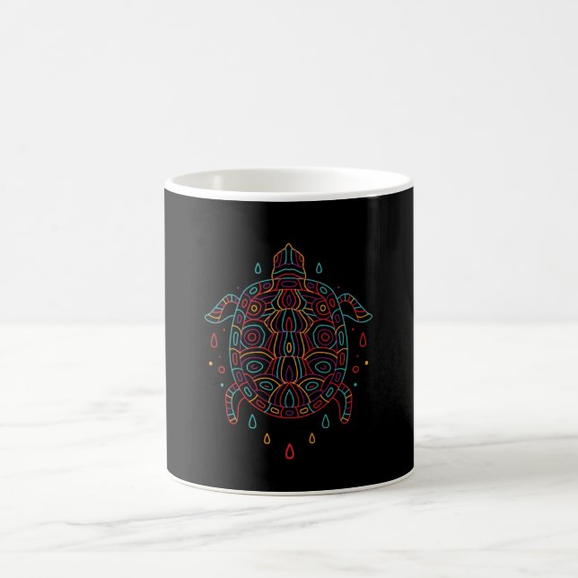 Caneca De Café Tartaruga Colorida (Centro)