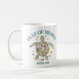 Caneca De Café Tartaruga do Golfo do México est 1550 Nunca Esqueç