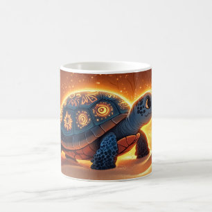Caneca De Café Tartaruga Estilo Cartoon Vibrante Colorido Fofo