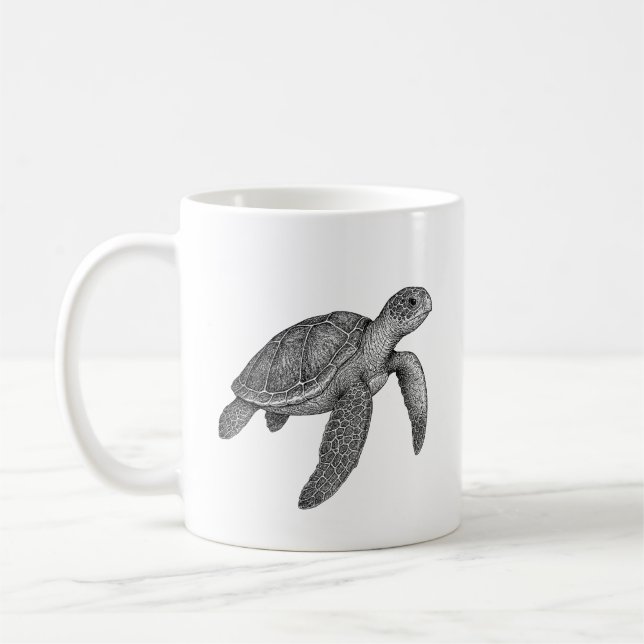 Caneca De Café Tartaruga Marinha (Esquerda)