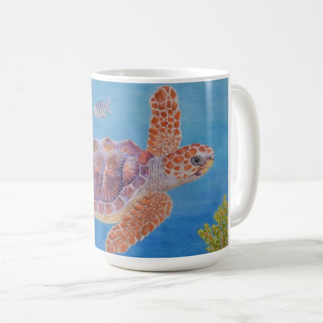 Caneca De Café Tartaruga Marinha Cabeçuda Jovem (Frente Esquerda)