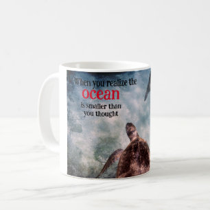 Caneca De Café Tartaruga marinha e leão marinho debaixo d'água