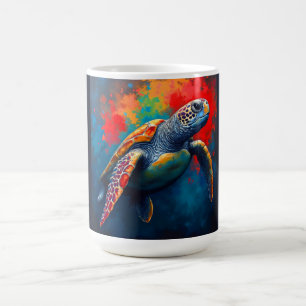 Caneca De Café Tartaruga Marinha em Mar Profundo