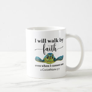 Caneca De Café Tartaruga Marinha Eu Andarei Pela Fé Não Pelo Que 