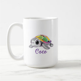 Caneca De Café Tartaruga Marinha Explosão de Cor