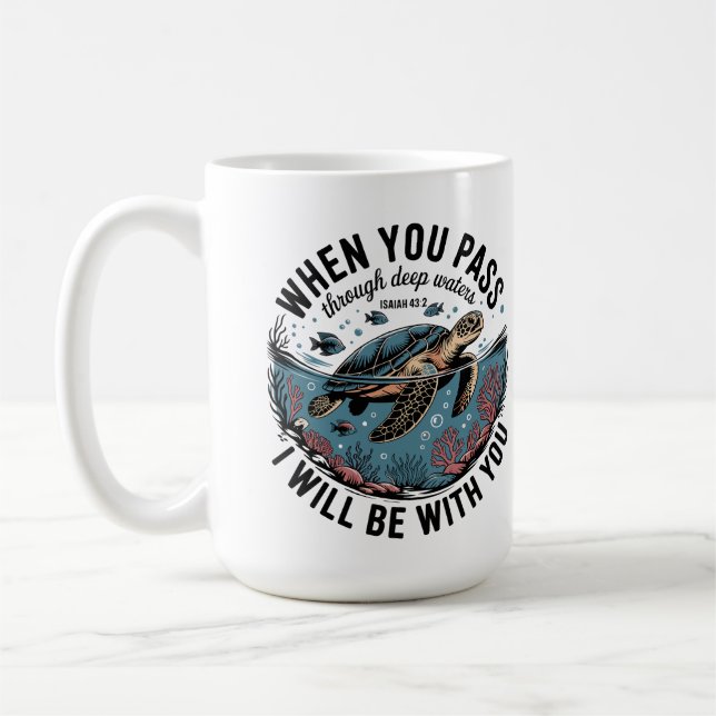 Caneca De Café Tartaruga Marinha Oceano Cristão (Esquerda)