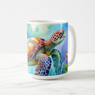 Caneca De Café Tartaruga Marinha Pintada