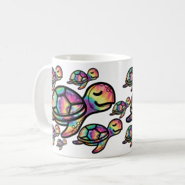 Caneca De Café Tartaruga Marinha Vibrante Tie Dye