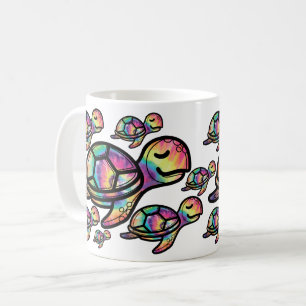 Caneca De Café Tartaruga Marinha Vibrante Tie Dye