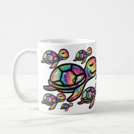 Caneca De Café Tartaruga Marinha Vibrante Tie Dye
