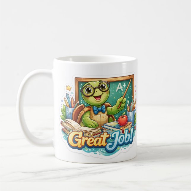 Caneca De Café Tartaruga Pequena e Fofa (Esquerda)