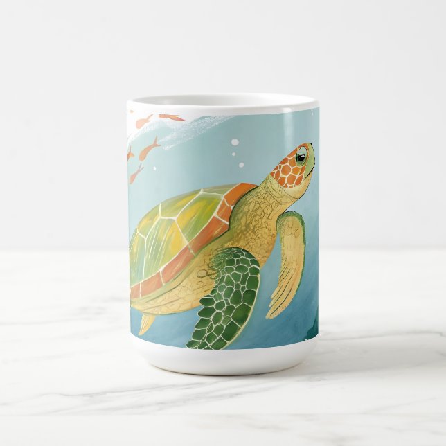 Caneca De Café Tartaruga Pintura (Centro)