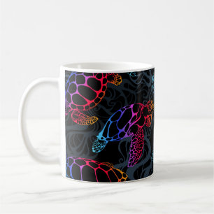 Caneca De Café Tartaruga Psicodélica do Mar Boho