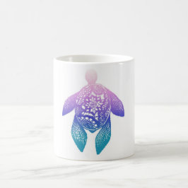 Caneca De Café Tartaruga roxa da mandala