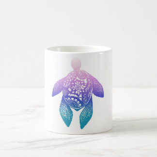 Caneca De Café Tartaruga roxa da mandala
