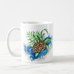 Caneca De Café Tartarugas do mar tropical