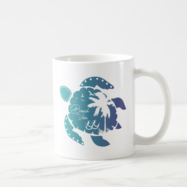 Caneca De Café Tartarugas Marinhas Aninhando (Direita)