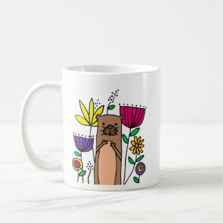 Caneca De Café Tarte do Mar Engraçado no desenho do Jardim Flor