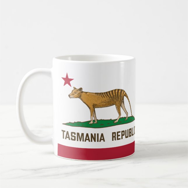 Caneca De Café Tasmânia República da tilacina Bandeira da Tasmâni (Esquerda)