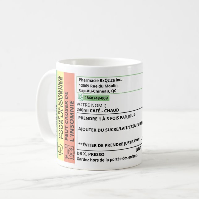 Caneca De Café Tasse à café personnalisé Coffee Mug (Frente Esquerda)