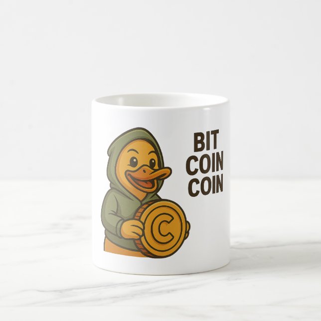Caneca De Café Tasse Bit Coin Coin – Mug humoristique canard cryp (Centro)