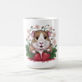 Caneca De Café Tasse Cochon d'Inde Espiègle au Jardin de Fraise
