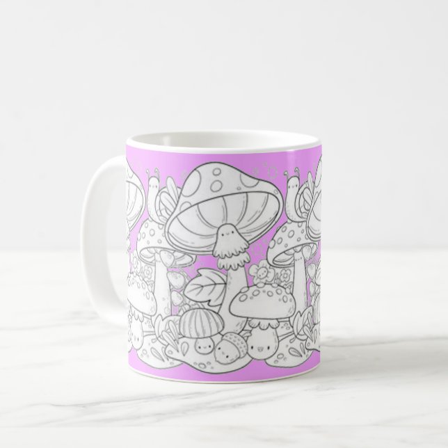 Caneca De Café Tasse ,forêt de champignons (Frente Esquerda)