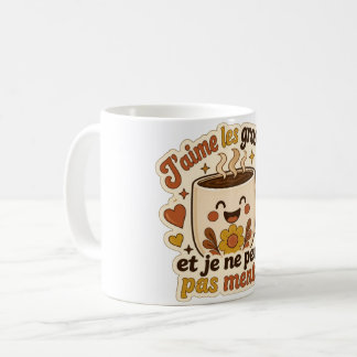 Caneca De Café Tasse gros mug drôle – « J’aime les gros mugs et