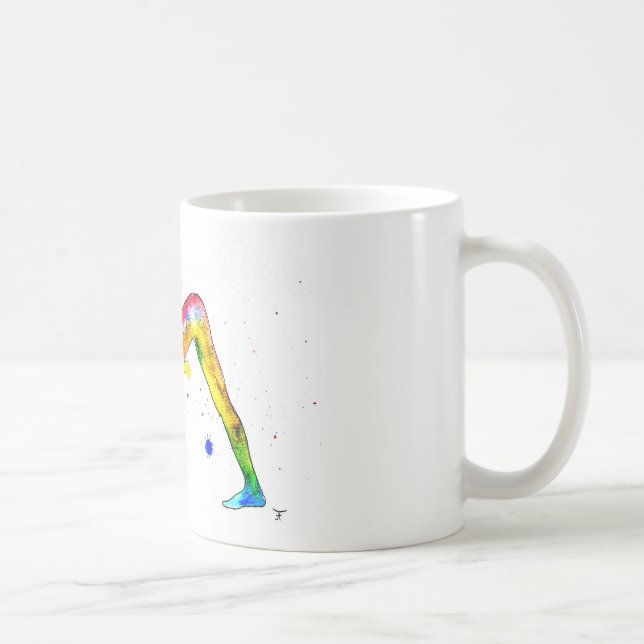 Caneca De Café Tasse im Yoga-Aquarell-Design (Direita)