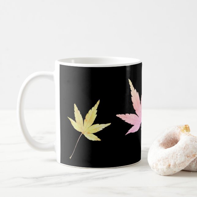 Caneca De Café Tasse mit Herbstlaub (Com Donut)