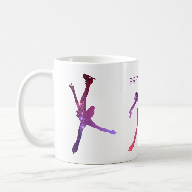 Caneca De Café Tasse pour patineuse - Silhouette Rose Violet star (Esquerda)