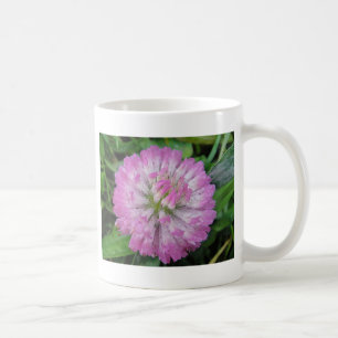 Caneca De Café Tasse rosa Kleeblüte mit Wassertropfen