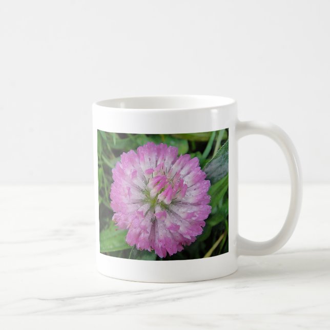 Caneca De Café Tasse rosa Kleeblüte mit Wassertropfen (Direita)