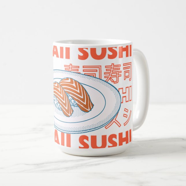 Caneca De Café Taste of Japan Text & Sushi (Frente Esquerda)