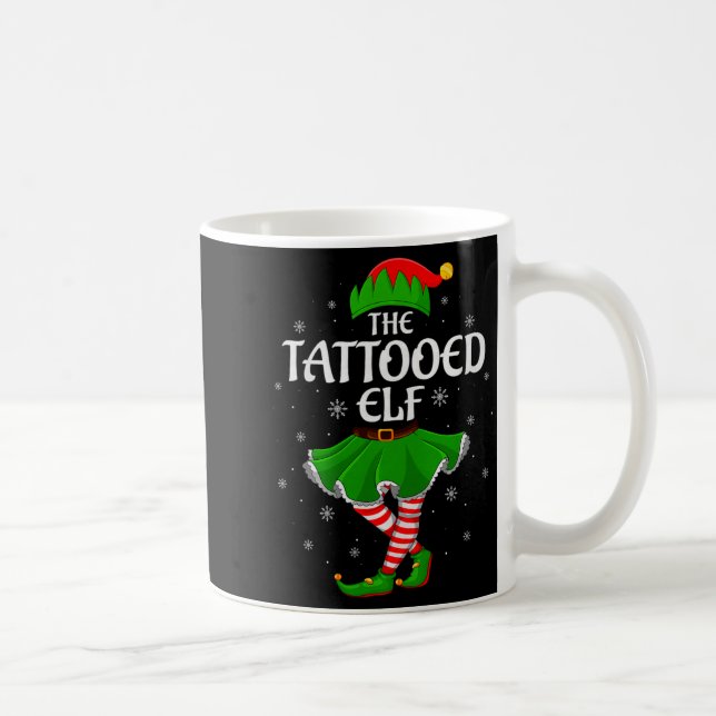Caneca De Café Tattooed Elf Christmas Family Girls Women Elf Squa (Direita)