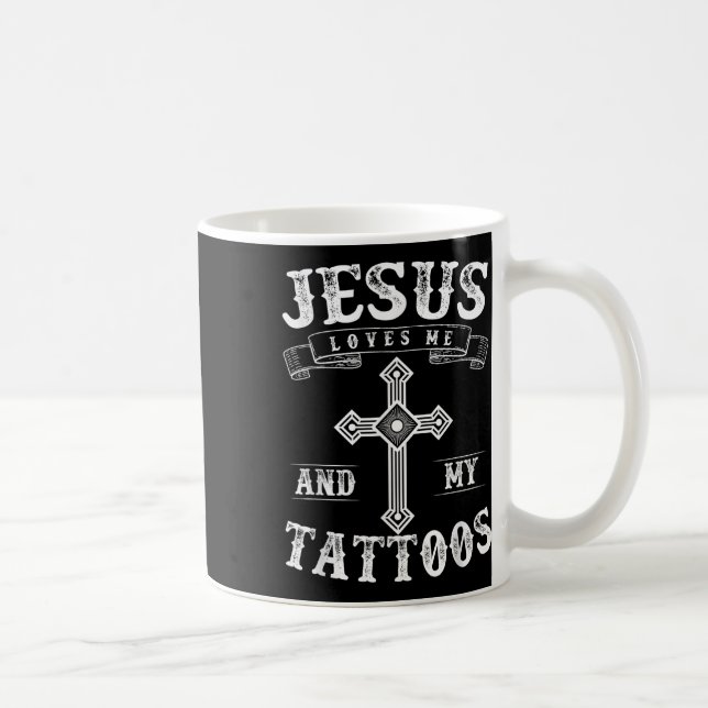 Caneca De Café Tatuador de Tatuagem de Tinta Devotee Jesus Me Ama (Direita)