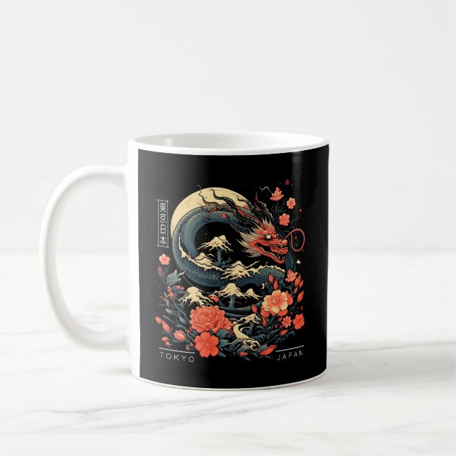Caneca De Café Tatuagem Asiática Do Dragão De Tóquio Japonês - 80 (Esquerda)