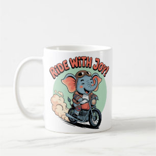 Caneca De Café Tatuagem de Elefante de Moto Funny Biker