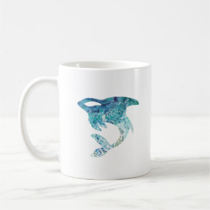 Caneca De Café Tatuagem de Ondas Oceânicas Orca